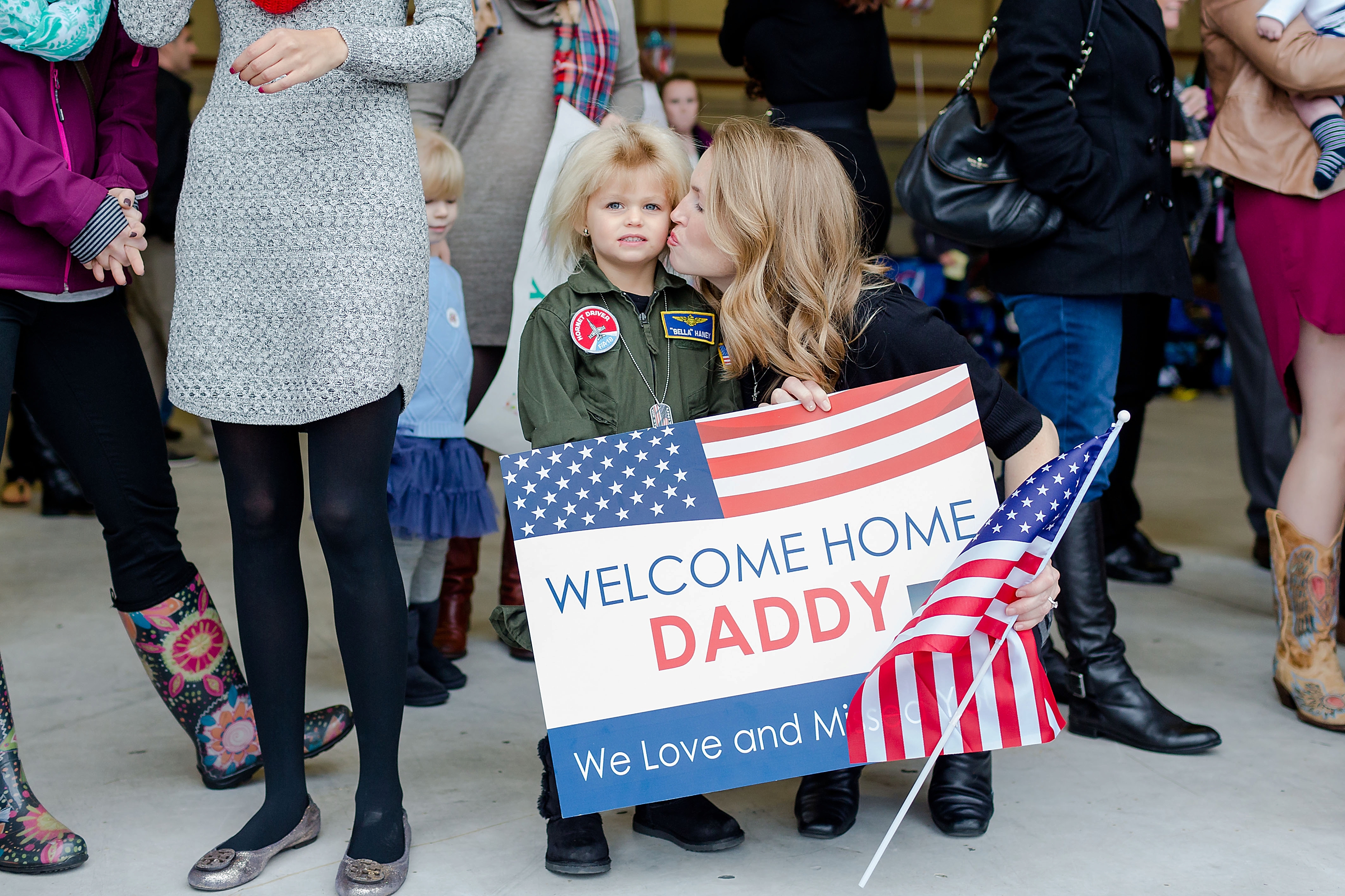 Emotional Rainy Day Navy Pilot Family Homecoming