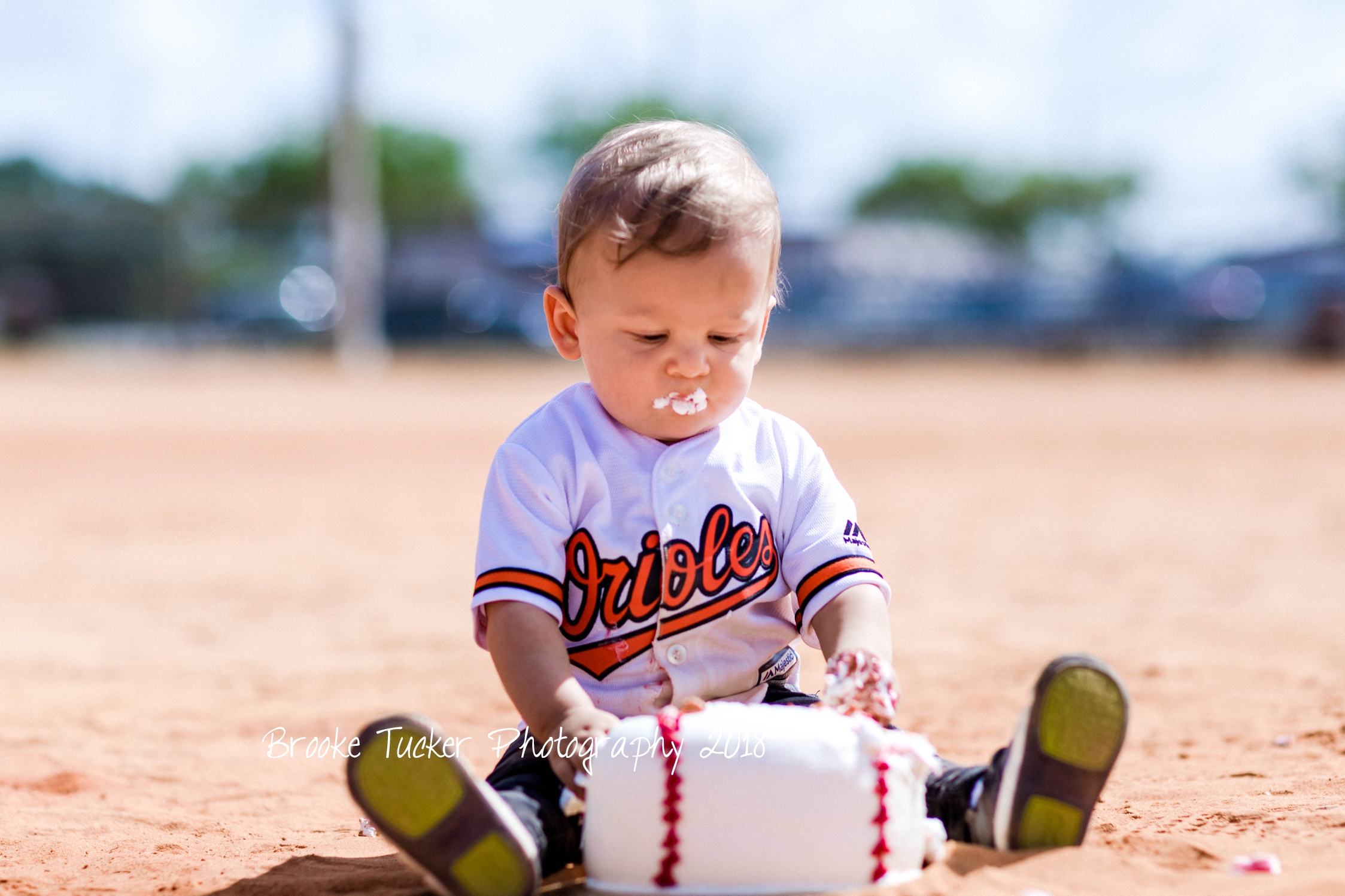 Orioles themed cake smash, brooke tucker photography, orlando florida child and family photographer