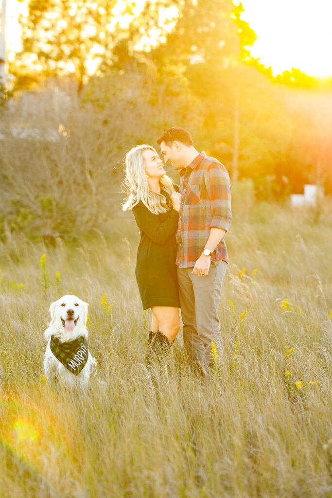 couple mini session fall golden hour with puppy virginia beach brooke tucker photography